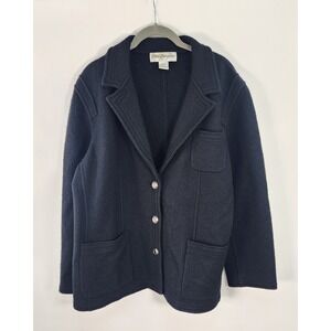 Norm Thompson Jacket Women's PL Black Coat Boiled Wool